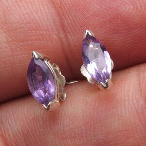 *925 Sterling Silver Genuine Amethyst Earring Studs